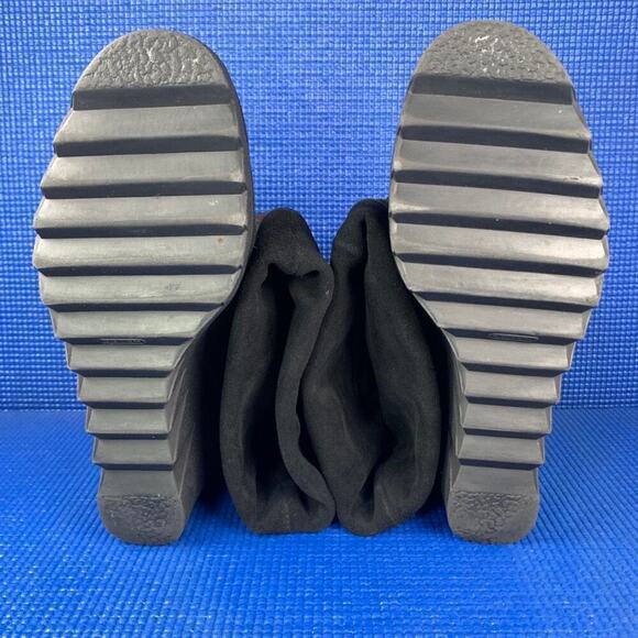 🔴 COACH MAISY Women`s Size 8.5 Black Monogram Suede Leather Wedge Boots A7292 - Picture 8 of 8